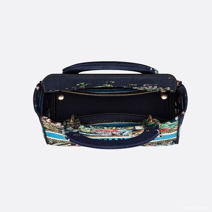 Cheap Medium Lady Bag Canvas Blue D-Constellation Motif D-lite 0723 Luxury